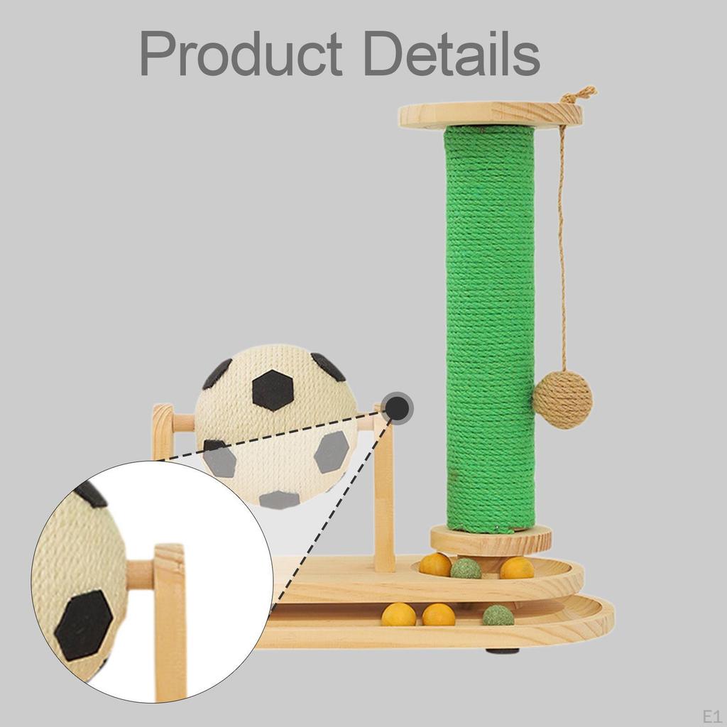 Cat Scratcher Pet Claw Sharpening Toy Exercise with Ball Brown Interactive Entertaining