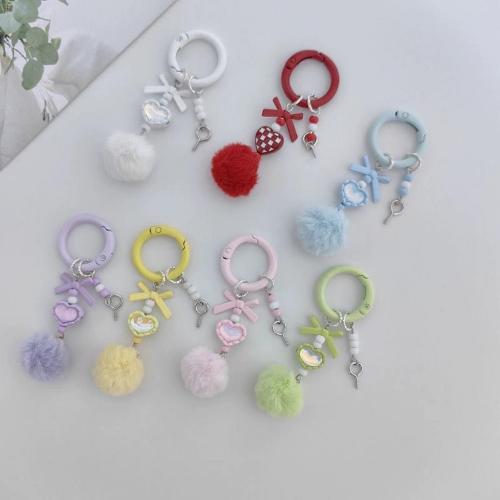 Accessories Hairball Mobile Phone Chain Beaded DIY Handmade Hairball Chain Blind Box Cute Grain Lanyard Pendant Keychain