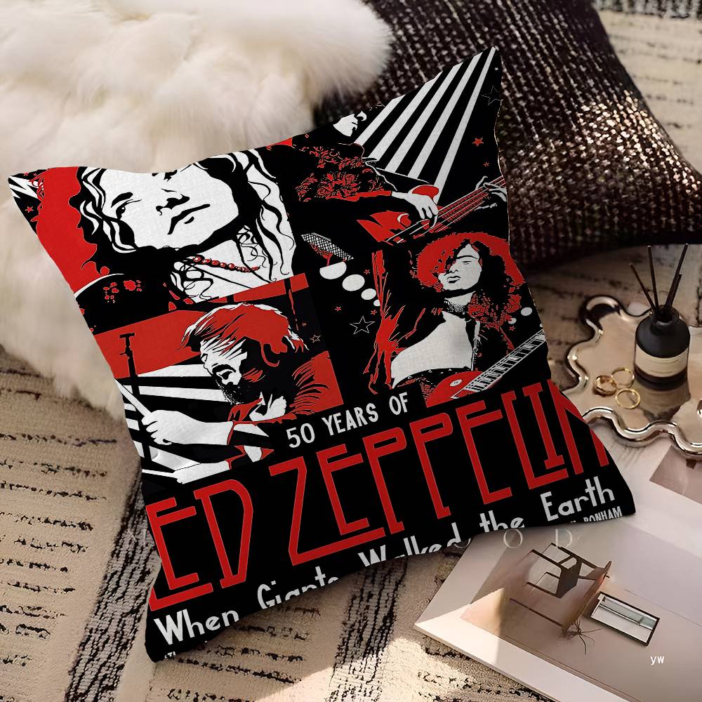 Band L-Led Z-Zeppelin Pillow Gift Home Office Decoration Bedroom Sofa Car Cushion Cover Case 45x45