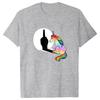 2025 Summer Fashion New Unicorn Middle Finger Tshirt Women Unisex Tshirt Street Tshirt Anime Clothing for All Four Seasons Simple