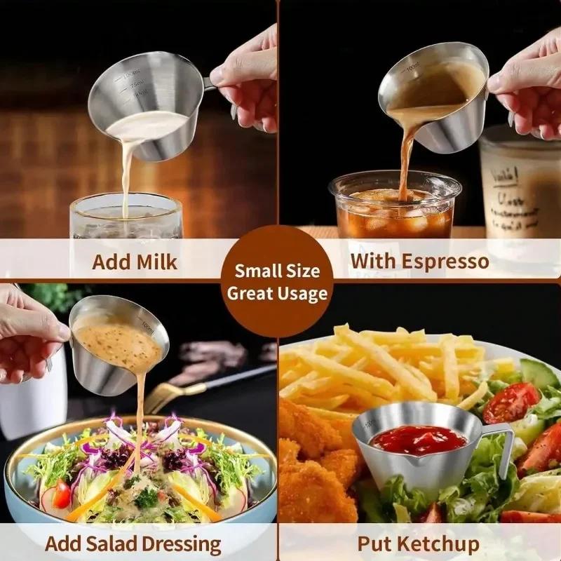 1 pièce Tasse à mesurer à café en acier inoxydable pour aliments, Tasse d'extraction pour expresso avec graduation, Accessoires pour expresso Accessoires de café