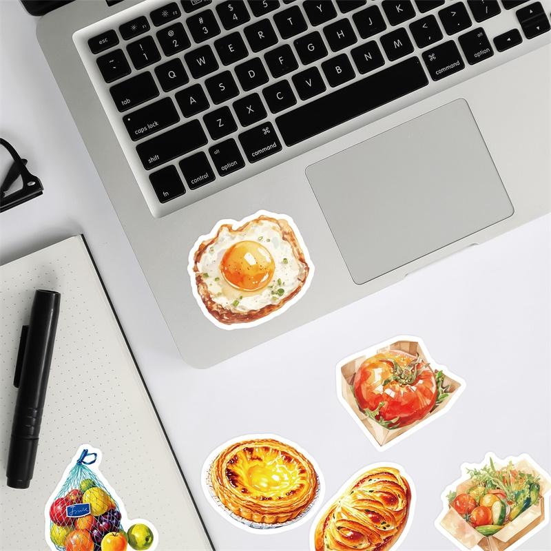 10/30/56 Stück Cartoon-Essen PVC Haftsticker Ästhetisch DIY Bunt Koreanische Dekoration Scrapbooking Zubehör