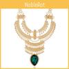 Retro European Style Alloy Gem Necklace With Exaggerated Pattern For Wedding And Travel