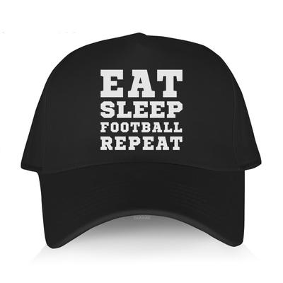 Gorra de béisbol negra de algodón para hombre, ajustable, estilo casual, Come Duerme Futbolista Repetir Camión Gorras Unisex para Exteriores para Niños