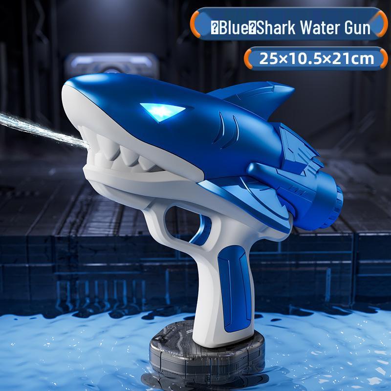 

Автоматический электрический водяной пистолет-акула со светом для детей - Дышащий огнем, Непрерывное распыление, Летняя игрушка