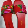 Fashion Summer New Flat Sandals Women's Fashion Square Head Open Toe Print Soft Sole Non-slip Wear-resistant Comfortable Slippers