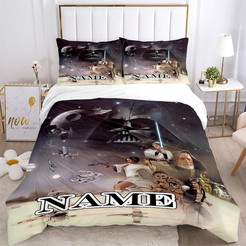 Custom Darth Vader Bedding 3 Piece Set HD Print Duvet Cover Pillowcases for Teens Adult Bedroom Decoration