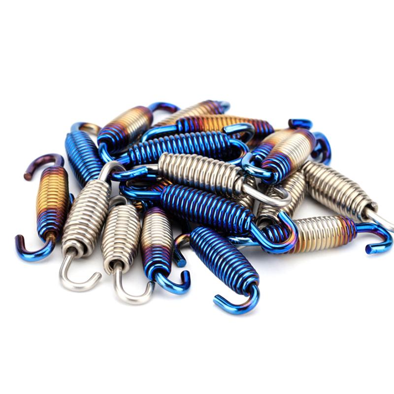 Sprężyny rury wydechowej ze stali nierdzewnej Tytanowe tłumiki Kolorowy łącznik rury wydechowej Podwójne haczyki Sprężyna motocyklowa