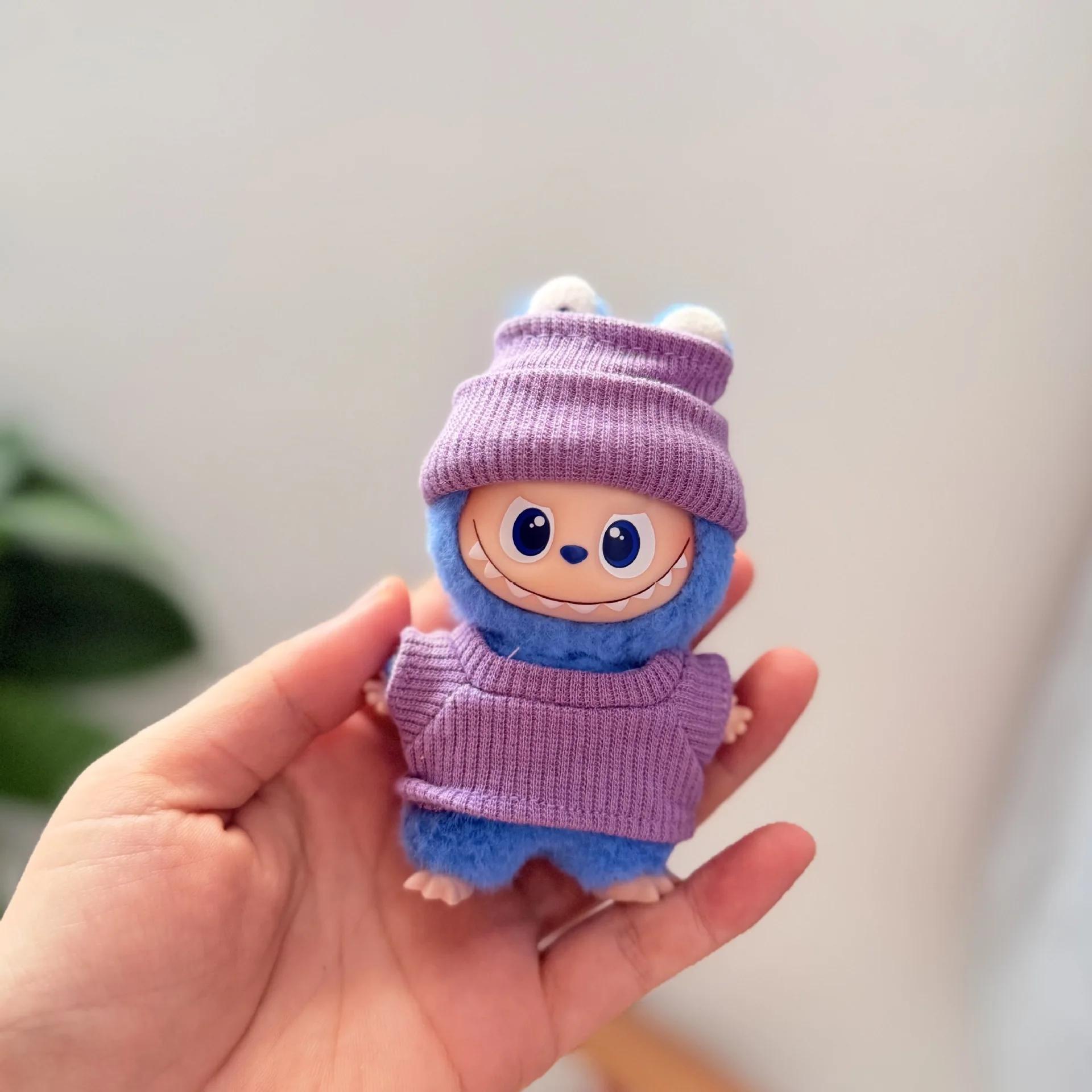 

For Labubu Clothing Knitted Sweater for Labubu 4.0 MINI Pin for Love Series Knit Flap Hat T-Shirt Clothes Accessories No Doll