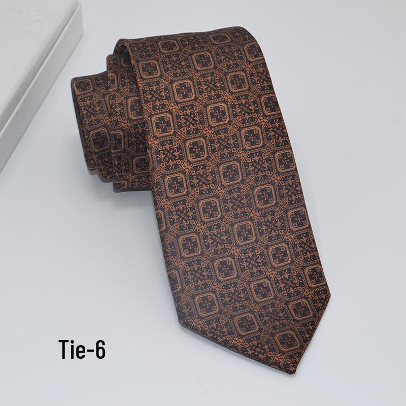 Men's 8cm Jacquard Polyester Tie - Business Formal and Casual High-Class Style