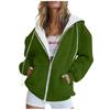 Women Casual Oversized Full Zip Hoodie, Contrast Liner Hooded Sweat Jacket, Soft Breathable Material Loose Outerwear with Pockets