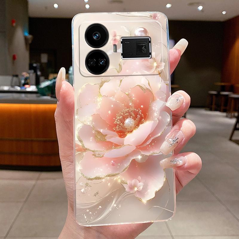 For Realme GT5 GT 5 240w Case Luxury Fashion Butterfly Flowers Clear Soft Silicone TPU Transparent Phone Case Back Cover Capas