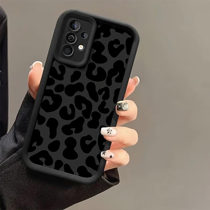Black Large Leopard Print Phone Case Suitable for Samsung for Galaxy S26 S25 S24 S22 S21 S20 FE Ultra Plus5Ganti Drop Back Cover