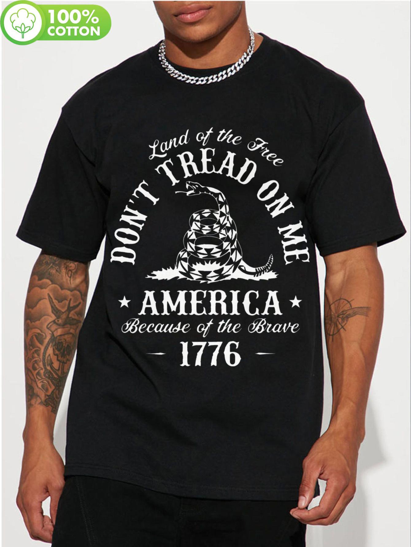 Plus Size 100% Cotton T-shirt - Land of the Free XXXL