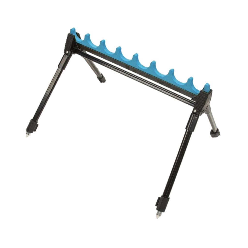 Fishing Rod Holder Stand 2 Section Telescopic Practical Ground Display Rack 8 Holes