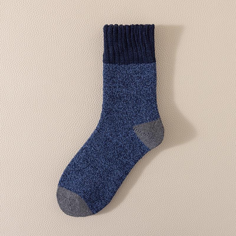 Meias Masculinas Super Grossas de Lã e Caxemira até o Meio da Panturrilha - Quentes para o Inverno, Acima do Joelho, Mais Veludo para Idosos