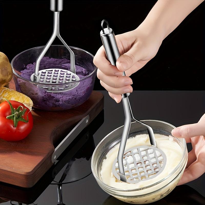 Stainless Steel Masher, Manual Potato Masher for Home Kitchen, Fruit and Vegetable Crusher, Baby Food Preparation Tool