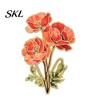 Decorative Clothing Pin Brooch Pin, Enamel Flower Design with Smooth Edges, Artistic Lightweight Zinc Alloy Badge for Jackets Scarves Bags Gift Lapel