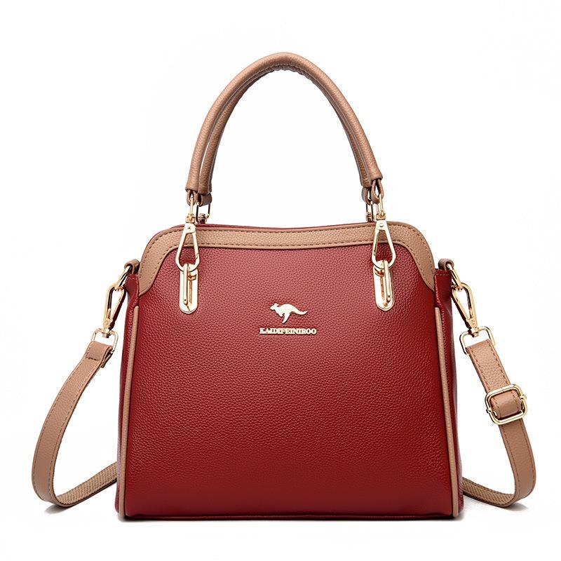 

Сумка через плече Сумка на плече Контрастна жіноча сумочка хакі/червоний