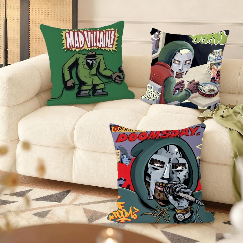 M-MF D-Doom Madlib Cushion Cover Soft Plush Double-Sided Printed Sofa Pillow Cushion Cover | Cozy All-Season Durable Decor Gift