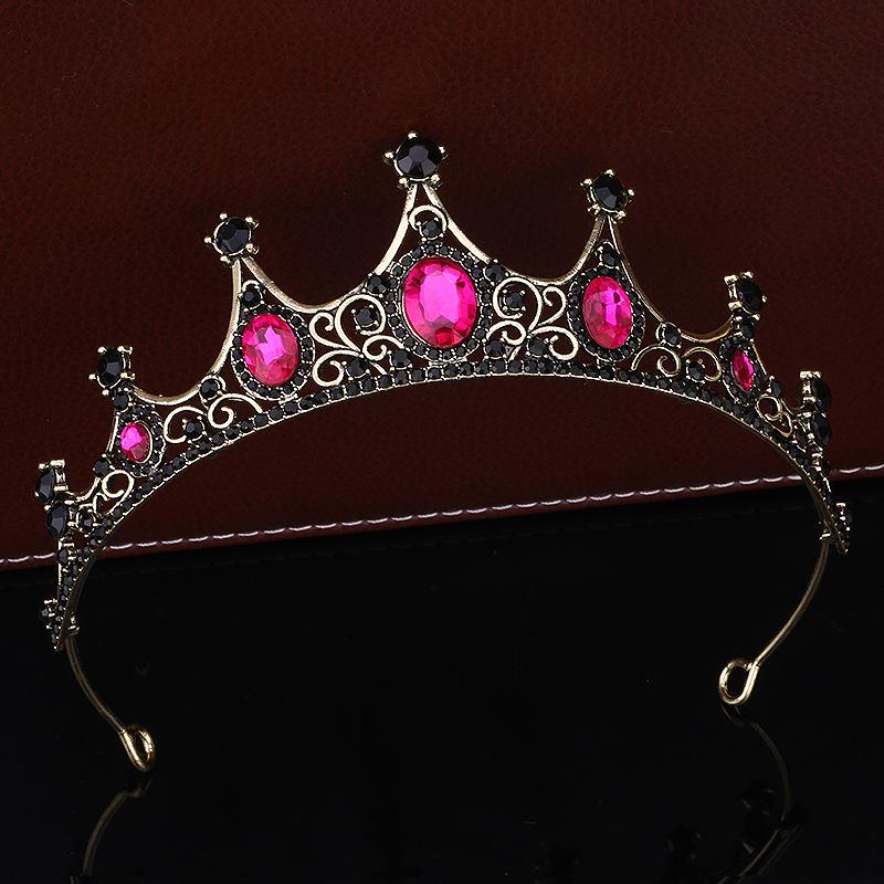 Baroque Bride Wedding Crown Tiara Wedding Dress Accessories Exquisite Alloy Rhinestone Crown Hair Accessories