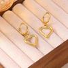 Elegant Smooth Line Heart Stud Earrings for Women - Stainless Steel Pendant Jewelry
