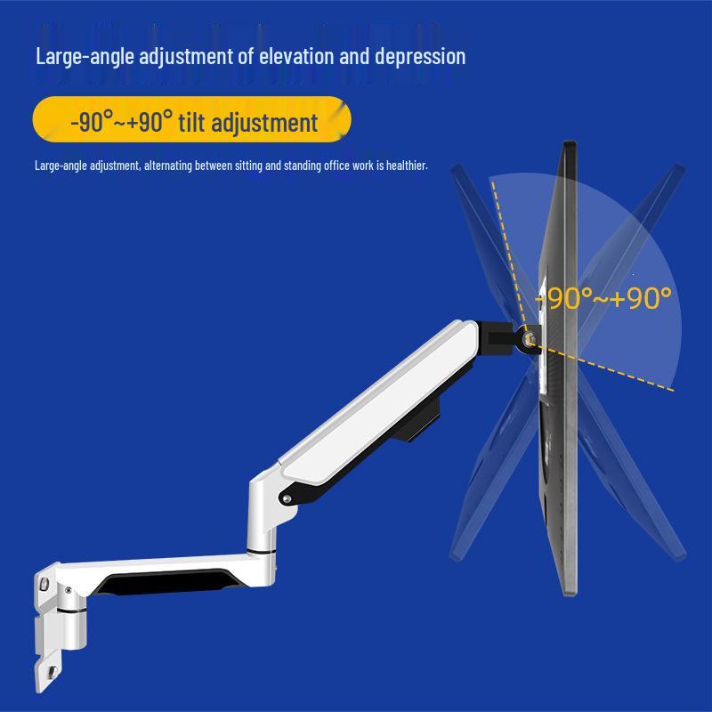 Industrial Universal Wall Mount Articulating Monitor Bracket with Extendable Arm and Adjustable Height for Vertical Screens