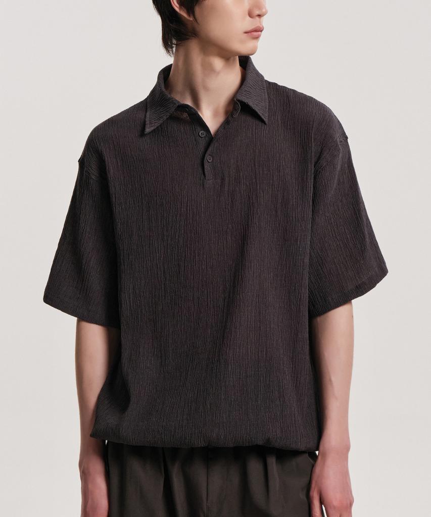 CONNECT KINLOCH Wish & Wear Seersucker Polo Shirt (Grey)