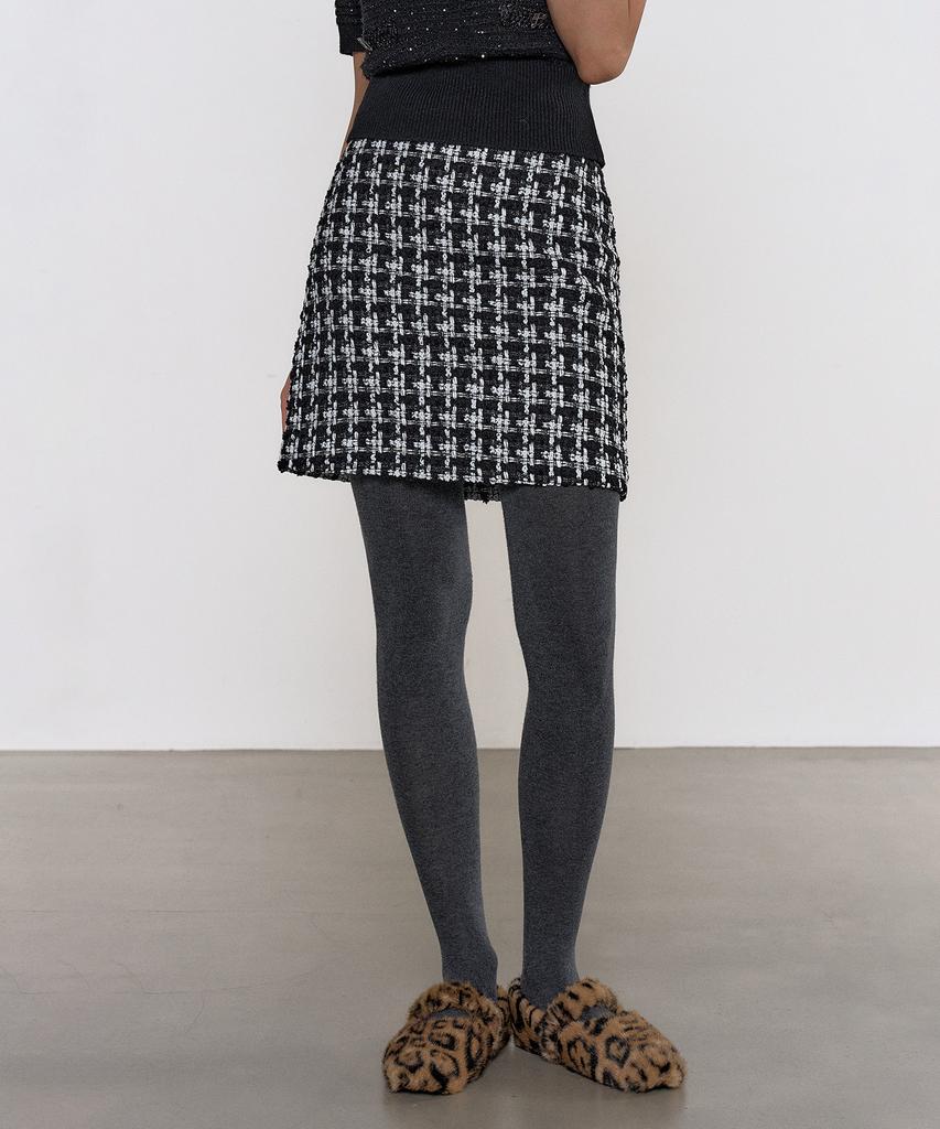 PELOTE Campore Tweed Skirt (Black)