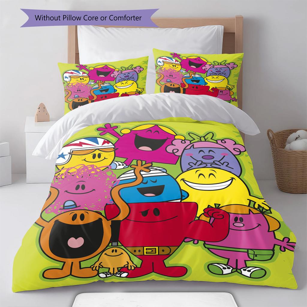 Herr. Herren Little Miss Muster Bettwäsche, Steppbett Set Bettbezug Kissenbezug Haus Geburtstag Geschenk (1 Bettbezug + 2 Kissenbezüge, ohne Füllung)