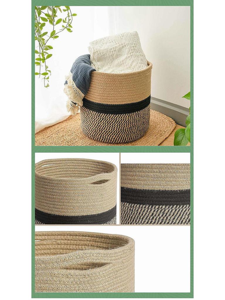 Large Cotton Rope Basket for Plants, Flowers, Laundry, and Storage