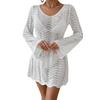 European Lace Knit Beach Cover-Up: Sun-Protection Bikini Pullover, Sexy Loose Design