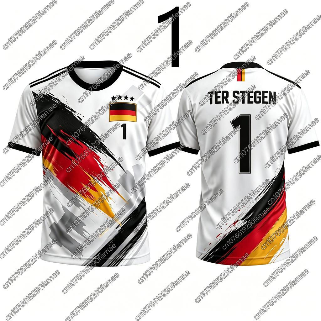 Germany Style 2026 Summer Soccer T-Shirt Boys Girls Men Women Couple Match Soccer Training Sportswear Outdoor Hiking Top