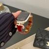 Luxury For Apple Watch Ultra 49mm Band H-Shaped Diamond Butterfly Buckle Leather Strap Suitable for iwatch Series 11/10/9/8/SE3 46/45/44/42/41/40/38mm