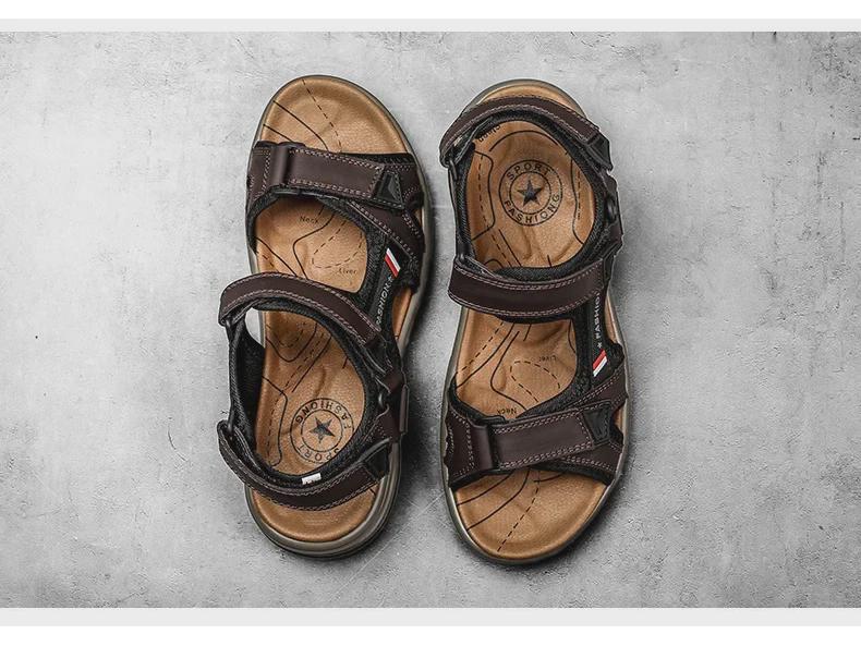 Men's Cross-Border Large Size Breathable Summer Velcro Sandals – Trendy Air Cushion Outdoor Beach Shoes.