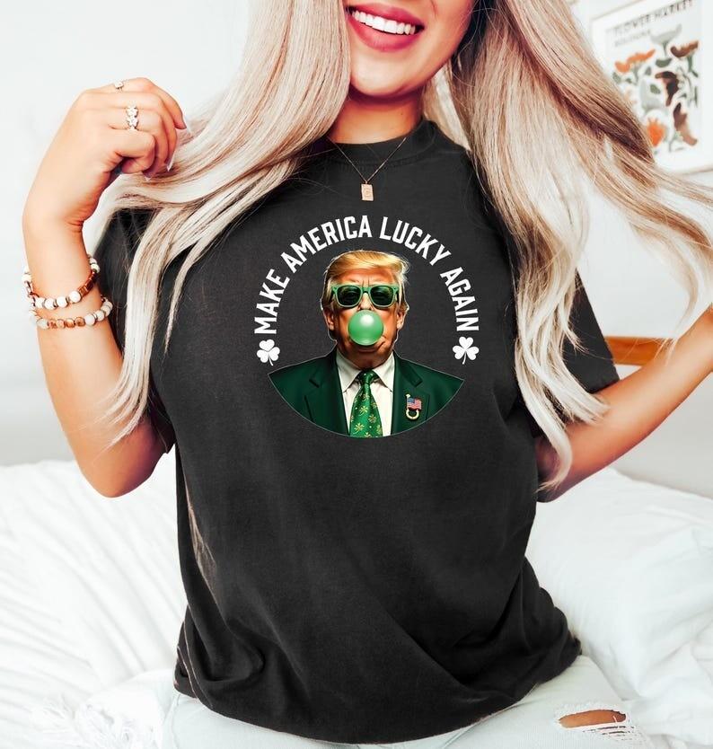 Make America Lucky Again Shirt St Patricks Day Trump Shirt Unisex T-Shirt S