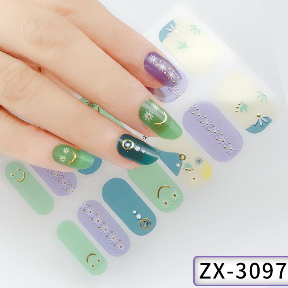 Three-dimensional Waterproof Non-ironing Gel Nail Film Full-stick Spring and Summer Nail Film Paper Nail Film Paper