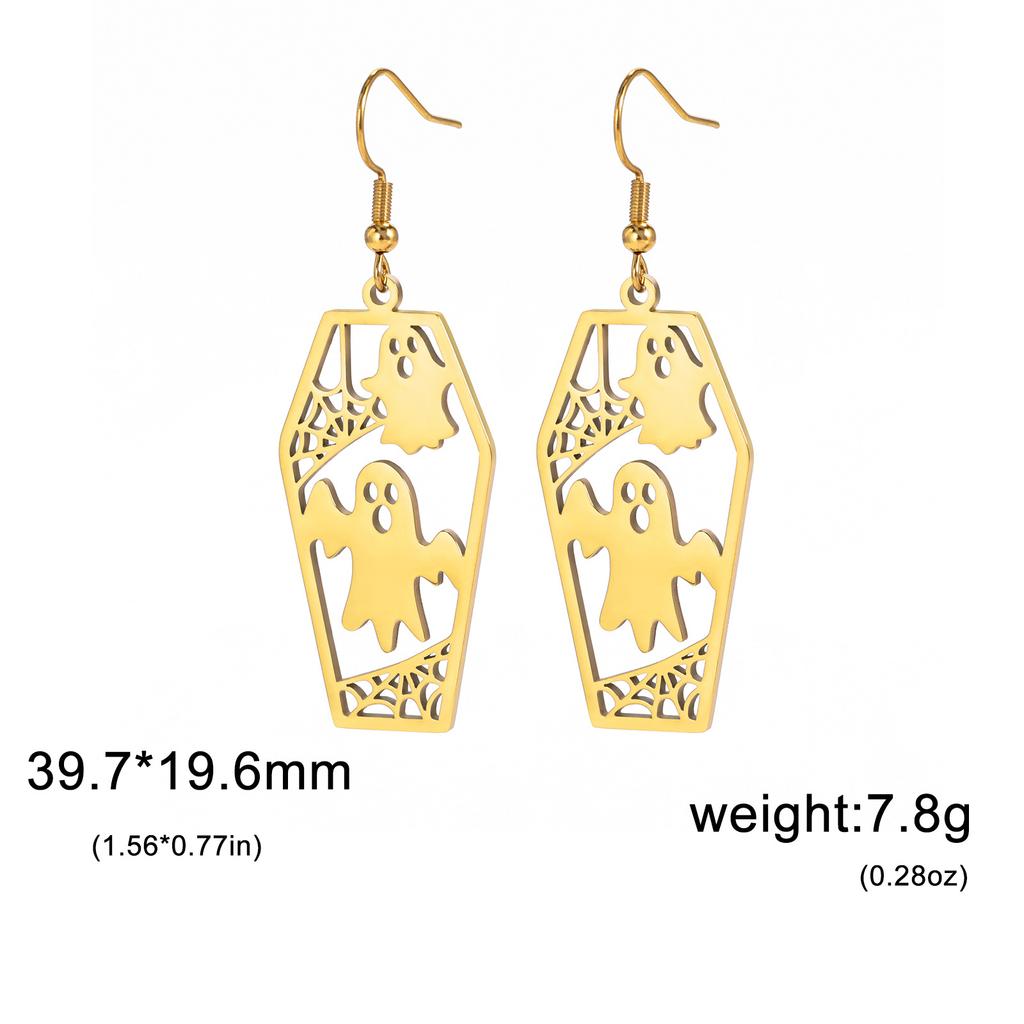 Halloween Ghost Face Earrings Drop Earrings Stainless Steel Ghostface Earring Ghost Spider Web Halloween Party Jewelry Gift
