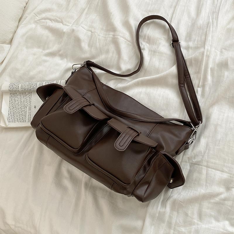 

Сумка через плечо, Сумка большой вместимости, Сумка-тоут, Модная сумка подмышку на одно плечо кофейный