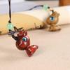 Green Sandalwood Deer Pendant Keychain: Wood Carving Charm for Bags and Ornaments