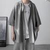 Camicia Oversize Vintage Harajuku Stile Giapponese Estiva Uomo Casual Larga con Cappuccio Blusa All-Match Moda Streetwear Abbigliamento Maschile