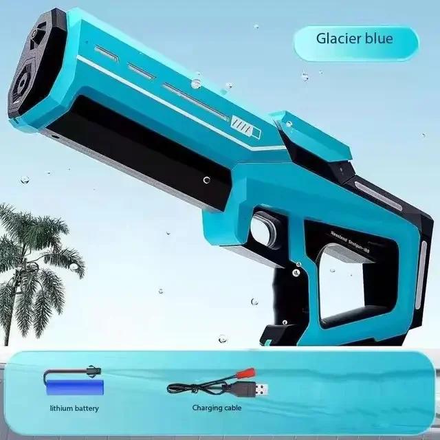 Non-Toxic 43-56Cm Pool Toy Integrated Manual And Automatic Watergun Electric Water Gun Automatic Absorbing Water Gun With Lighting Toy Gun