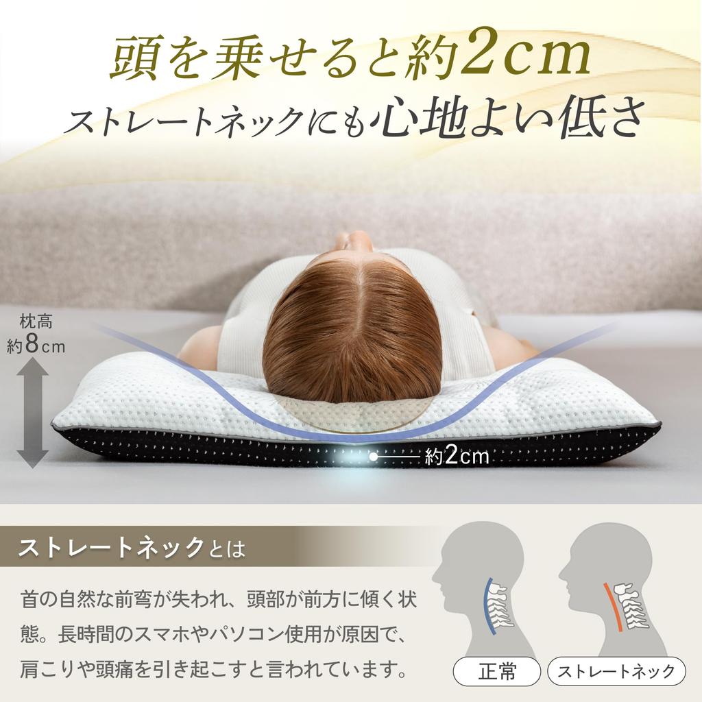 GOKUMIN Pillow, Low (2cm8cm) [Ultra-low Pillow for Comfort In Any Sleeping Position], Washable, Cotton and Urethane, Suitable for Back, Stomach, and