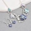 LENNIK New Hot Selling Round Oil Dripping Necklace Earring Set with High-end Feel, Irregular Design Earrings, Collarbone Chain