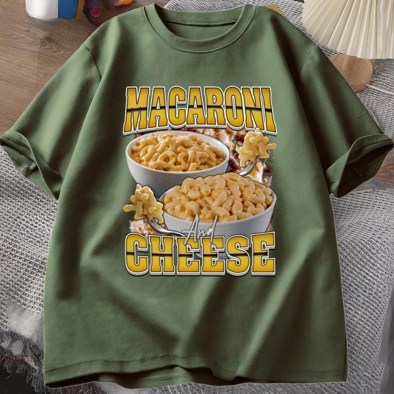 Macaroni Cheese Rap Vintage Graphic TShirt Funny Retro Food Lover Tshirt 90s Aesthetic Trendy Y2K Streetwear Tees Clothes