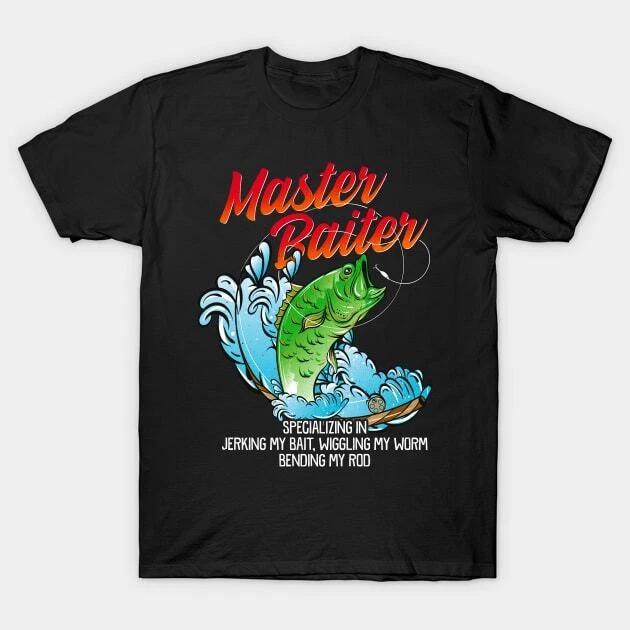 Master Baiter Fishing Humor Fisherman Tournaments Made in Australia T-Shirt XL