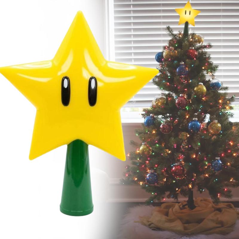 Mario Super Bros Star Light Light Up Holiday Xmas Tree Topper Decor Lamp Party