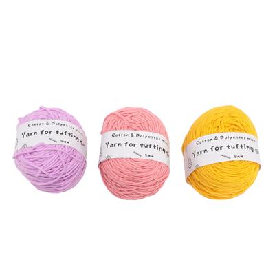 3 Stück Tufting Garn Weiche Baumwolle 8 Fäden Leuchtende Farben Häkelnadeln Garn für Anfänger für Untersetzer