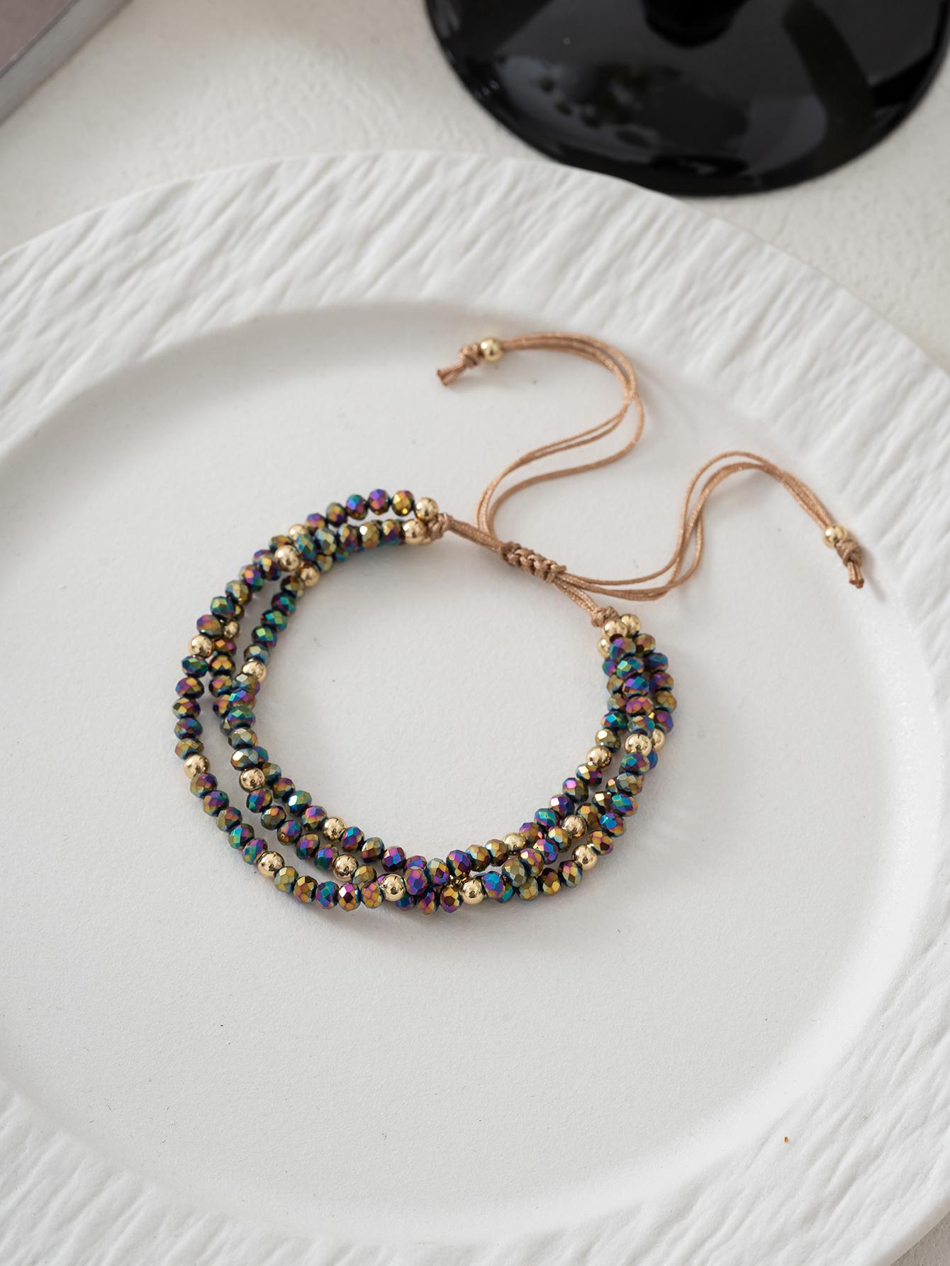 Богемный разноцветный браслет из кристаллов ручной работы для женских отпускных вечеринок