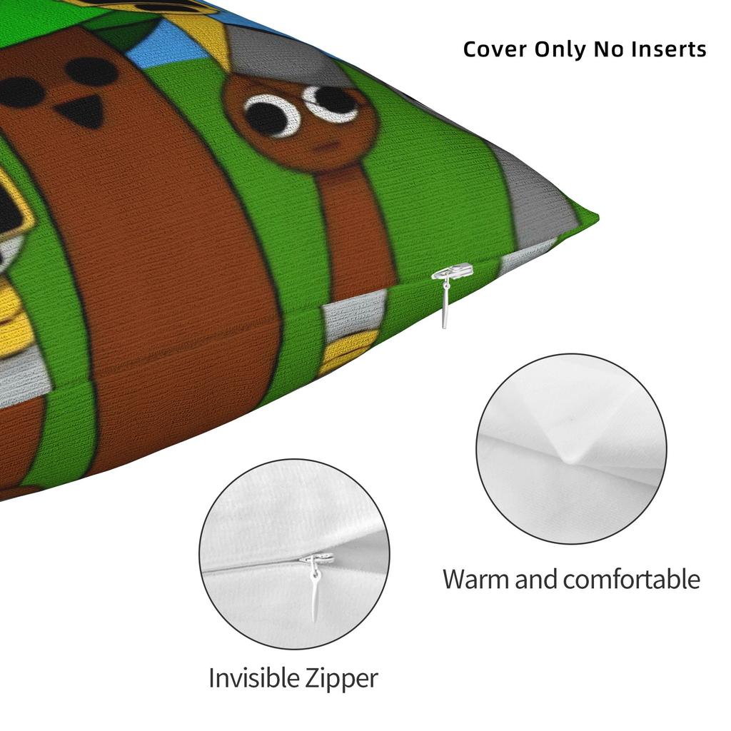 Sprunki Game Square Pillow Cases Cartoon Cushion Cover Fashion Polyester Decor Pillowcover for Car 45x45cm